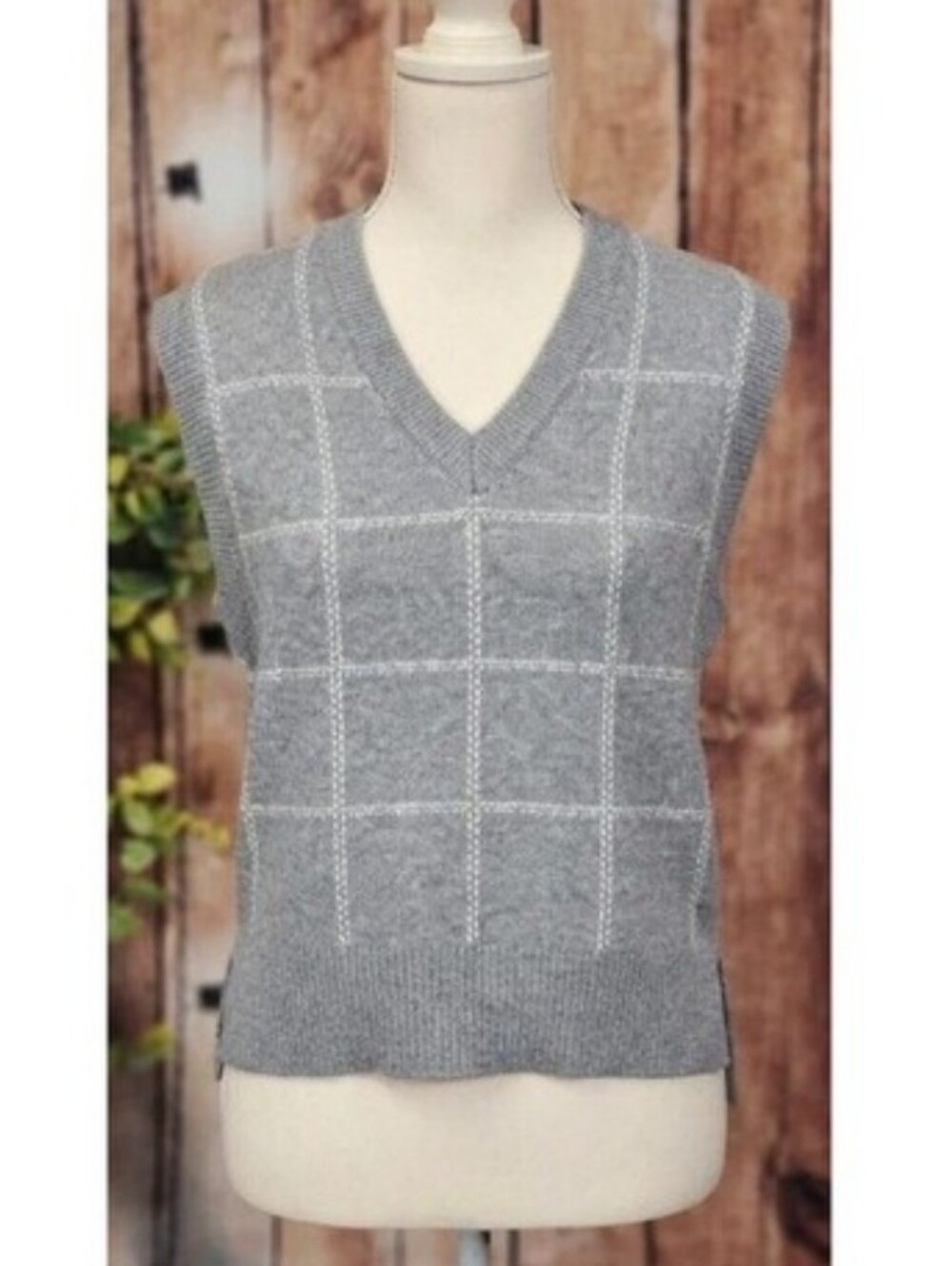 Grey and white checkered A New Day v neck Sweater Vest